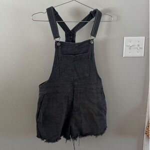 aerie distressed denim short-alls
